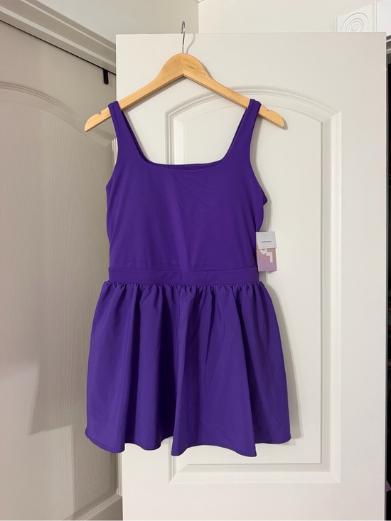 JoyLab Pants - JoyLab Deep Purple Swim Dress with Scoop Neck